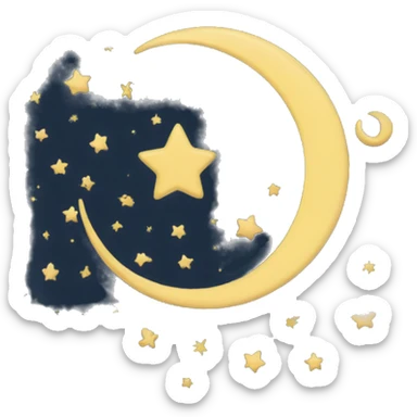 moon and stars sticker