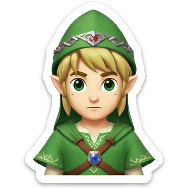 Link from Legend of Zelda with his green tunic and pointy hat sticker