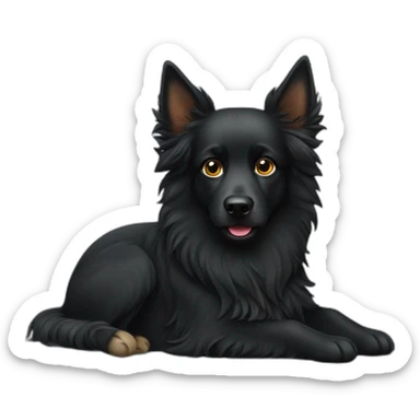groenendael dog lying down sticker