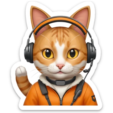 A cat playing fortnite sticker