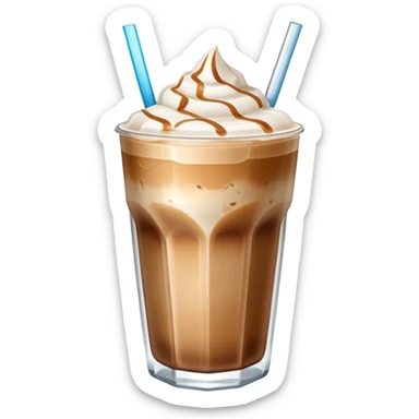 Ice latte with ice cubes without the cream sticker