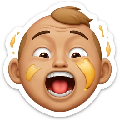 guy emoji choking himself crashing out mouth open sticker