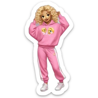 dancing-fair-haired-girl-pink-oversize-tracksuit sticker
