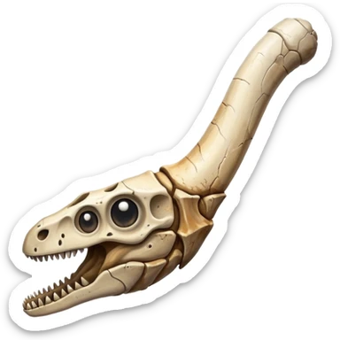 a dinosaur leg bone with eyes sticker