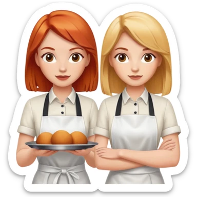 Red head and blonde girl servers  sticker