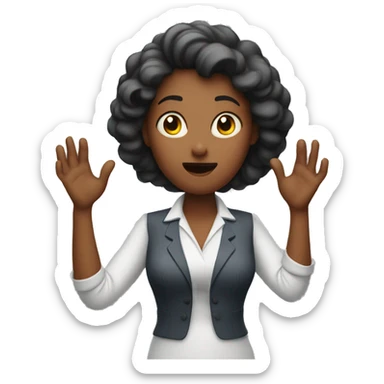 woman shrugging hands sticker