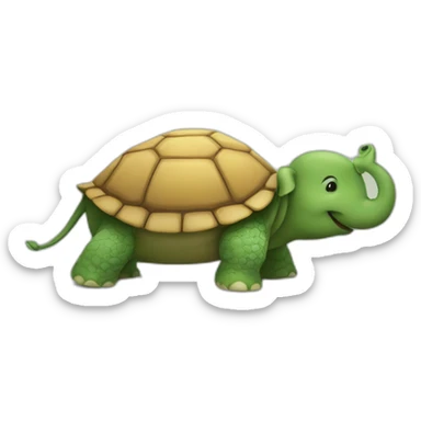 Chat sur une tortue qui est sur un éléphant sticker
