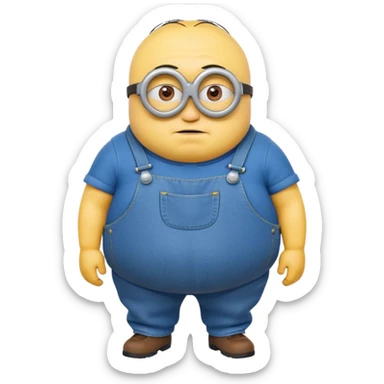 fat lazy minion sticker