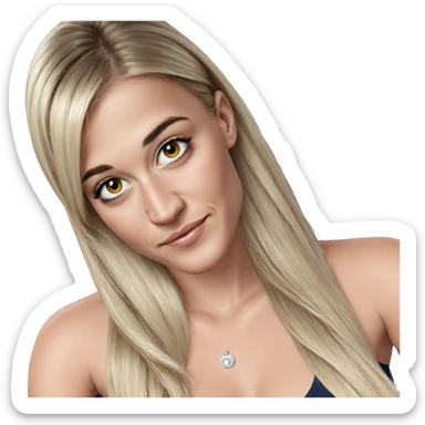 realistic portrait of blonde girl sticker