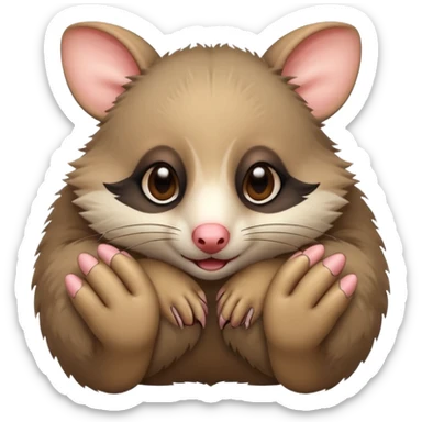 Possum covering its eyes with its paws  sticker
