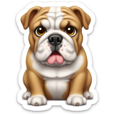 Cute English bulldog fat sticker