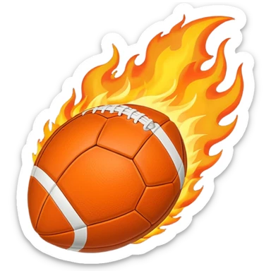 a flaming footblal sticker