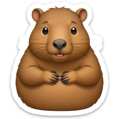 capybara with shy hands sticker sticker