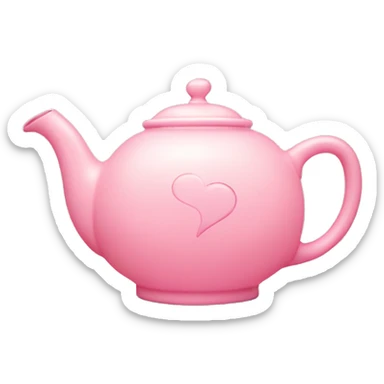 Pastel Pink Teapot "A pastel pink teapot with a glowing finish, steam rising in the shape of hearts, and sparkling details on the handle and spout." sticker
