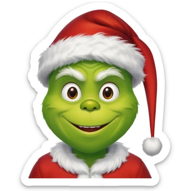The Grinch with a Santa hat and max sticker