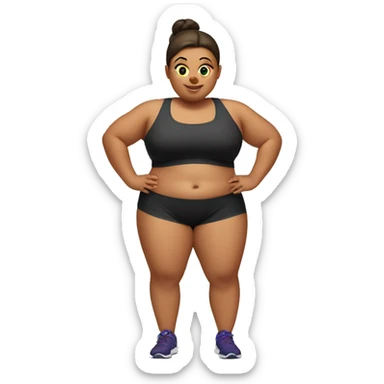 Chubby girl workout sticker