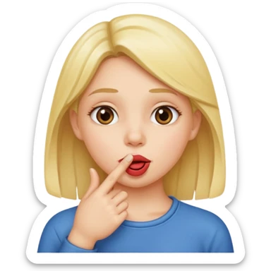 chica con dedo en la boca coqueto sticker
