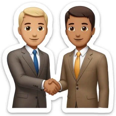 two business man shaking hands with buildings sticker