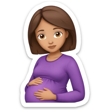 Lightskin girl with brown hair pregnant  sticker