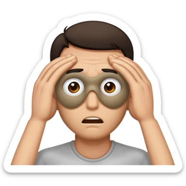 Man with shadow covering eyes and he’s scared sticker