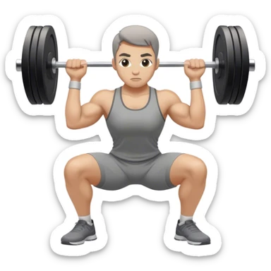 grey clothes athlete weighted squats sticker