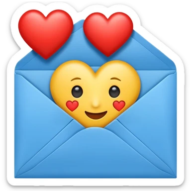 an envelope with one bright red and glossy heart coming out of it emoji sticker