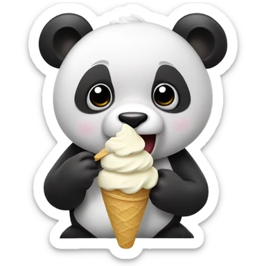 Panda eating ice cream sticker