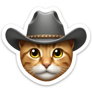 Cat with a cowboy hat sticker