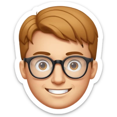 gigachad with nerdy glasses, confident grin sticker