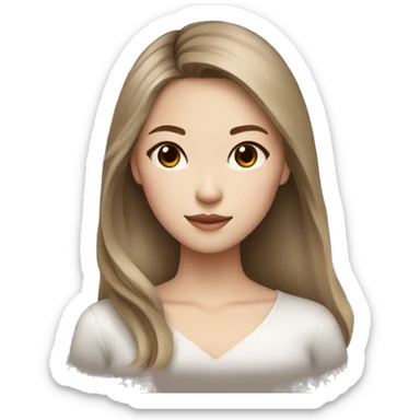 stunning chinese girl light brown hair  sticker