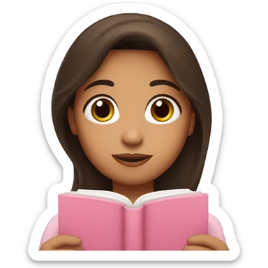 Hispanic girl with brown hair holding pink bible sticker