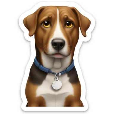 un monsieur sur un chien sticker