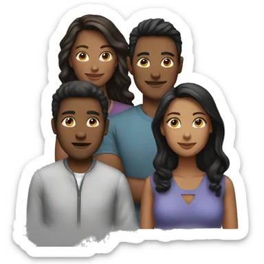 a group of four people  sticker