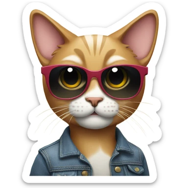 Cat with sunglasses sticker