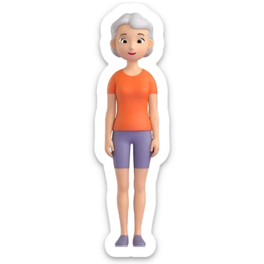 emoji of a slim woman with very short gray-blond hair sticker