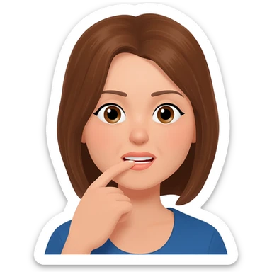 A woman biting her finger sticker