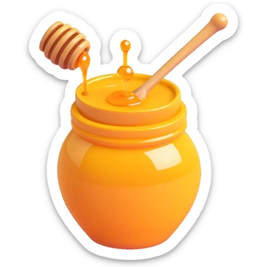 simple honey pot with honey dripping sticker