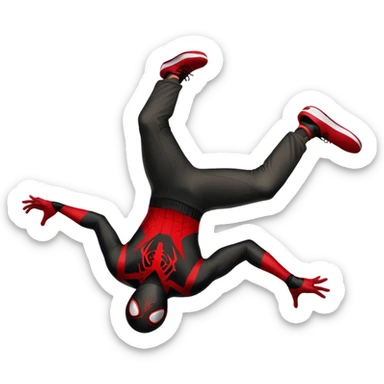 Miles morales with Nike jordans doing a back flip sticker