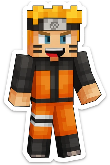 Extract the Naruto character (second from right, yellow hair, headband) from the image as a separate image with a transparent background. Keep the original style and quality intact. sticker