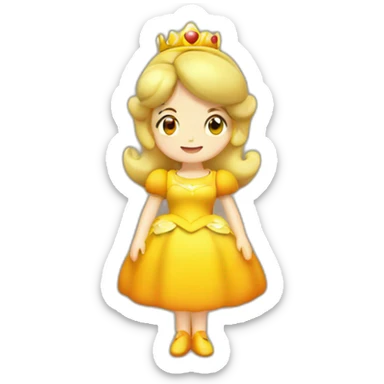 Princess daisy from Mario Bros, in yellow orange dress  sticker