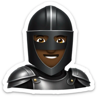 "A robust, black knight guy providing full covered in helmet." sticker