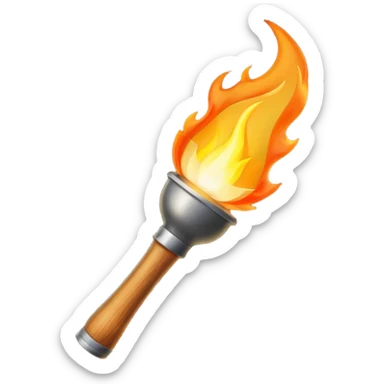 torch with flame sticker
