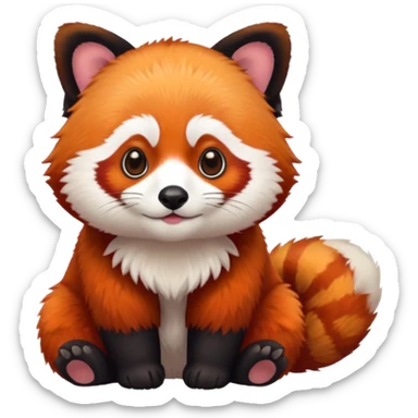 Red Panda 2d bye bye cute sticker