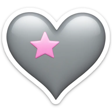 Grey heart pink stars sticker