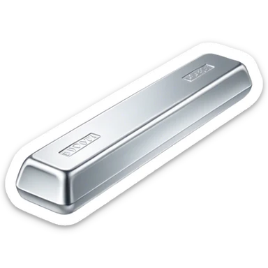 Cinematic Realistic Silver Bar, Cool and gleaming, with smooth, polished silver surfaces reflecting the light in soft, pristine highlights. The elegant shine of the metal exudes sophistication and timeless class. Soft glowing outline, capturing the essence of refined luxury and understated elegance in polished silver. sticker