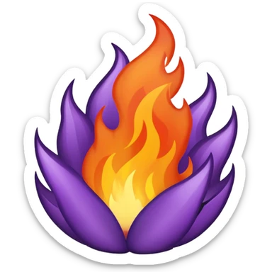 plain purple no orange color fire sticker