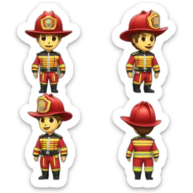 firefighter with bullfighter costume sticker