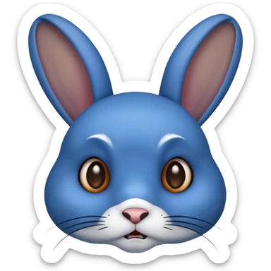 Lapin peur bleu noir sticker