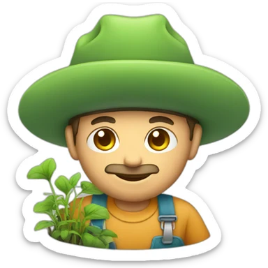 gardener with rack sticker