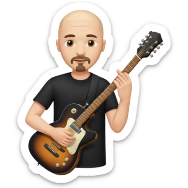 guitar player bald short goatee sticker